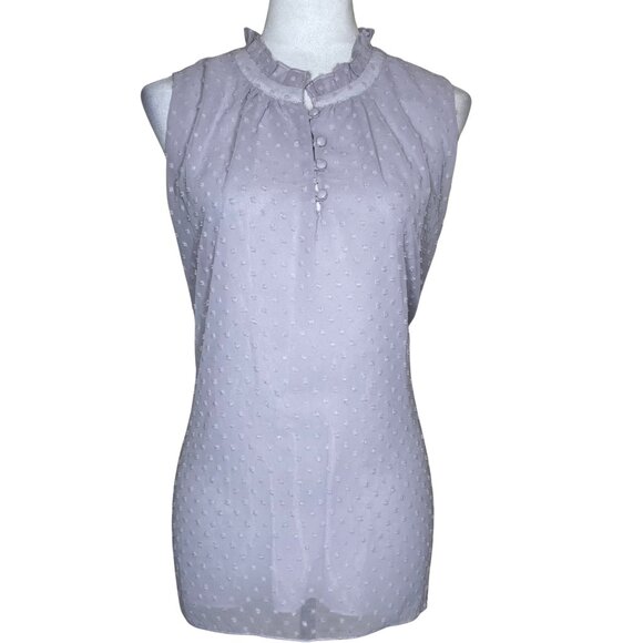 Gibson Look 2 piece Lavender White Respect the Ruffle Sleeveless Blouse XL - Picture 3 of 13